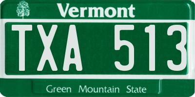 VT license plate TXA513