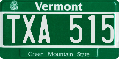VT license plate TXA515