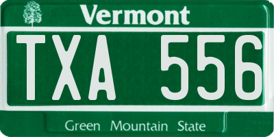 VT license plate TXA556