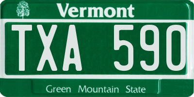VT license plate TXA590