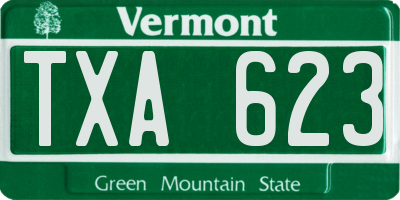 VT license plate TXA623