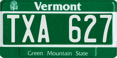 VT license plate TXA627