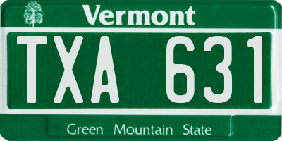 VT license plate TXA631