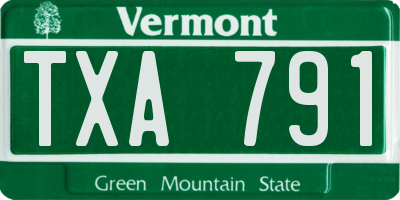 VT license plate TXA791