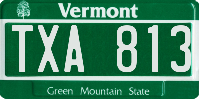 VT license plate TXA813