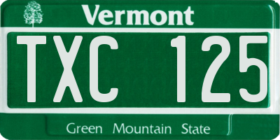 VT license plate TXC125