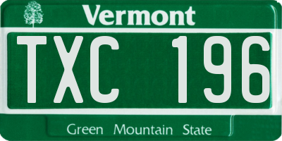 VT license plate TXC196