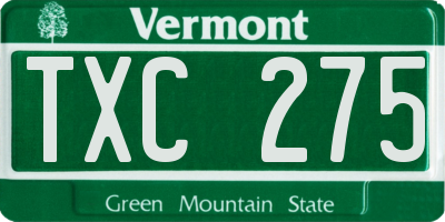 VT license plate TXC275