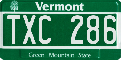 VT license plate TXC286