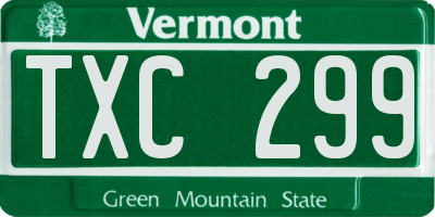 VT license plate TXC299