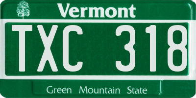 VT license plate TXC318