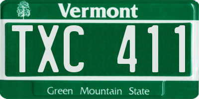 VT license plate TXC411