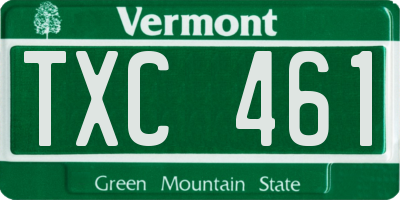 VT license plate TXC461