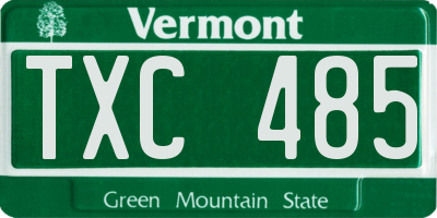 VT license plate TXC485