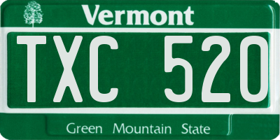 VT license plate TXC520