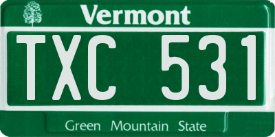VT license plate TXC531