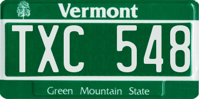 VT license plate TXC548