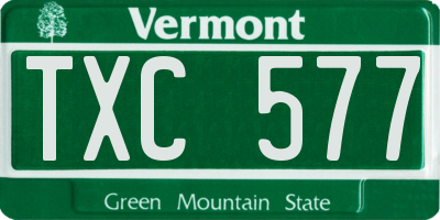 VT license plate TXC577