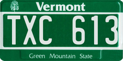 VT license plate TXC613