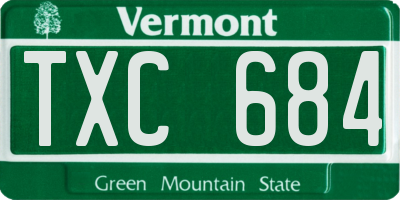 VT license plate TXC684