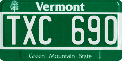 VT license plate TXC690