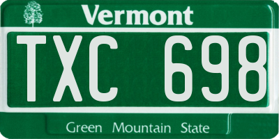 VT license plate TXC698