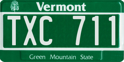 VT license plate TXC711