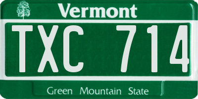 VT license plate TXC714