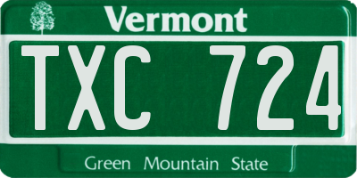 VT license plate TXC724