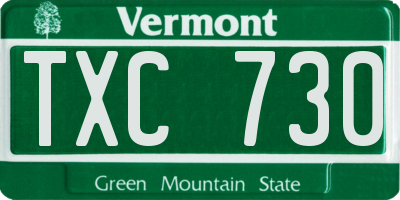 VT license plate TXC730