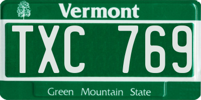 VT license plate TXC769