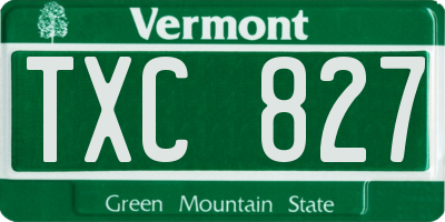 VT license plate TXC827