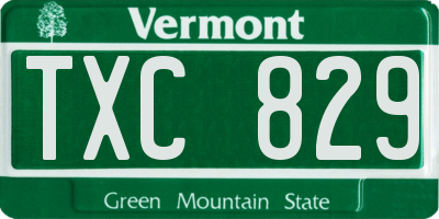 VT license plate TXC829