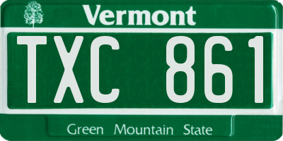 VT license plate TXC861