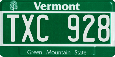 VT license plate TXC928