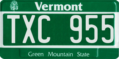VT license plate TXC955
