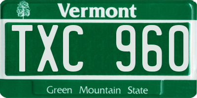 VT license plate TXC960
