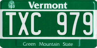 VT license plate TXC979