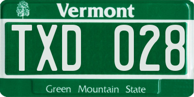 VT license plate TXD028