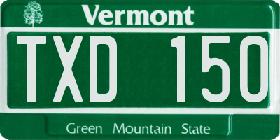 VT license plate TXD150