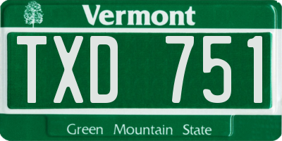 VT license plate TXD751