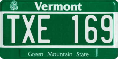 VT license plate TXE169