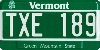 VT license plate TXE189