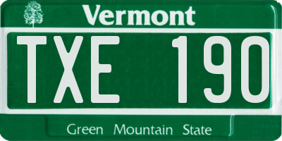 VT license plate TXE190