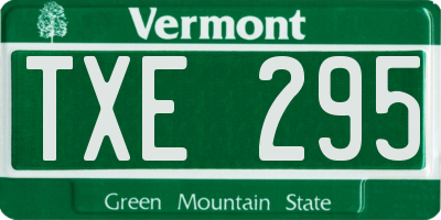 VT license plate TXE295