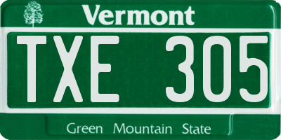 VT license plate TXE305