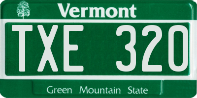 VT license plate TXE320