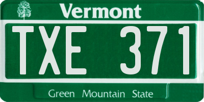 VT license plate TXE371