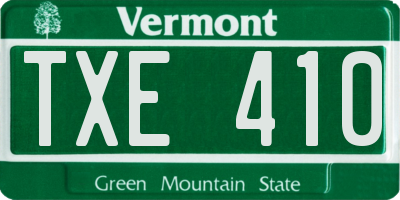 VT license plate TXE410