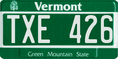 VT license plate TXE426